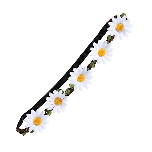 FRCOLOR 5st Blumenmädchen-kopfschmuck Stirnband Mit Blumengirlande Damen-stirnband Blumenkrone Sonnenblumen-stirnband Blumenstirnband Blumenkopfbedeckungen Braut Gänseblümchen Strand Weiß von FRCOLOR