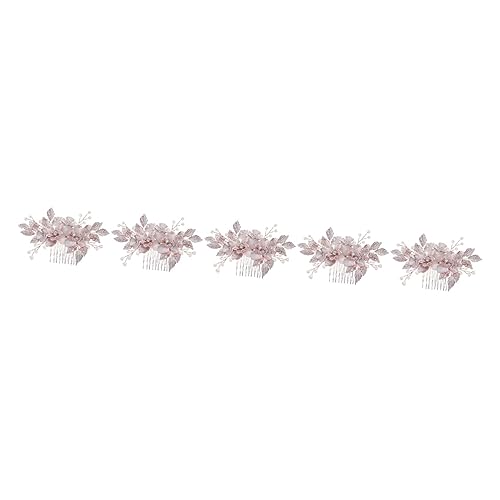 FRCOLOR 5st Braut Hochzeit Tiara Mädchen Haarteil Haarschmuck Für Damen Haarkämme Mit Brautblumen Haarkamm Für Brautjungfern Strass-perlenkamm Fräulein Blumenmädchen Strass Zubehör von FRCOLOR