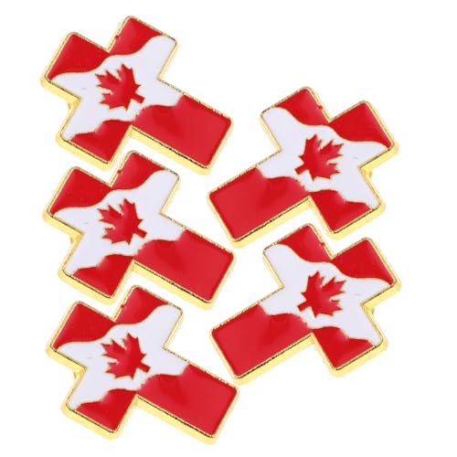 FRCOLOR 5stücke Flagge Anstecknadel Mit Ahornblatt Metallabzeichen Für Herren Und Damen Patriotischer Schmuck Souvenir Hut Anzug Rucksack Dekoration von FRCOLOR