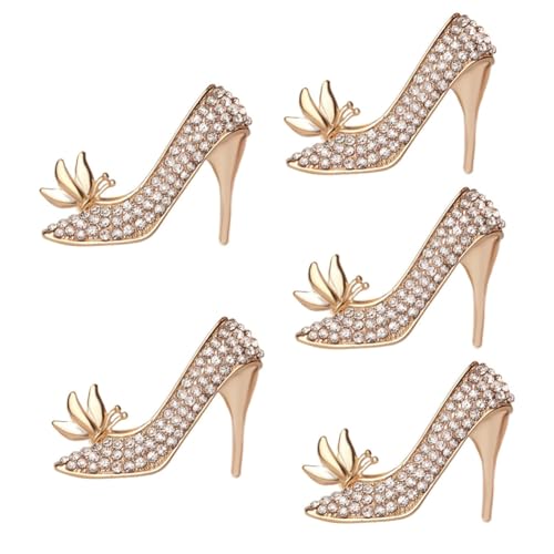 FRCOLOR 5 Stück Hochzeitsmode Brosche für Frauen Funkelnde High Heel Anstecknadel für Kleider Schals Abendmode Elegantes Schmuckaccessoire für Besondere Anlässe Partys von FRCOLOR