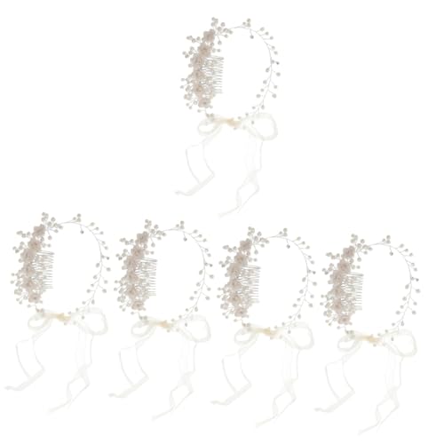 FRCOLOR 5 Stück Mädchen Haarschmuck Haarschmuck Für Mädchen Mädchen Stirnbänder Mädchen Kopfschmuck Mädchen Stirnband Hochzeit Haarband Mädchen Haar Accessoire Weißer Kristall von FRCOLOR
