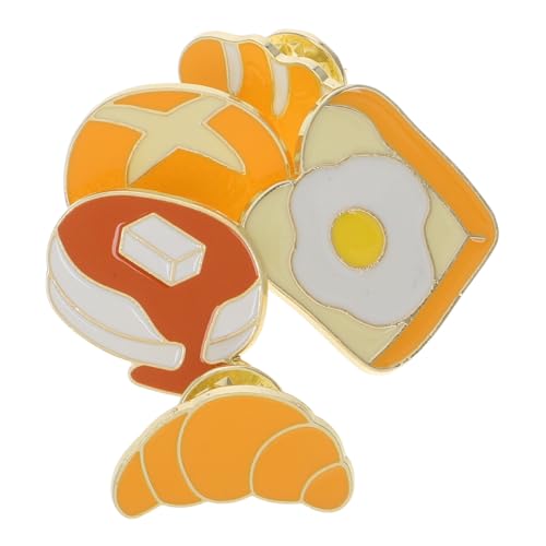 FRCOLOR 5 Stück Niedliche Cartoon broschen mit Brot Croissant motiven Leichte Emaille anstecker für Rucksäcke Jacken Taschen Verspielte und Tragbare Schmuckpins von FRCOLOR