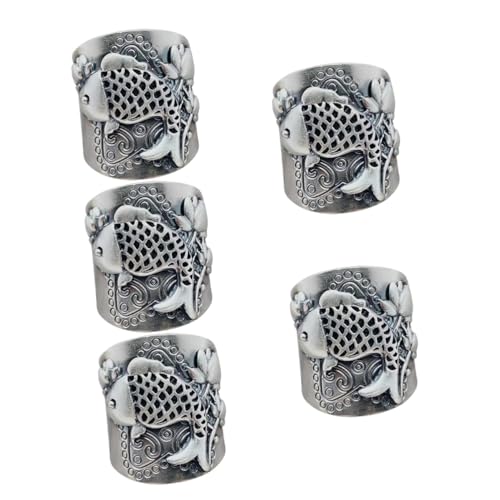 FRCOLOR 5 Stück Retro Lotus Ring für Frauen Verstellbarer Offener Ring Hochwertigem Eleganter Schmuck für Hochzeiten Partys Tägliches Geschenkidee für Besondere Anlässe von FRCOLOR