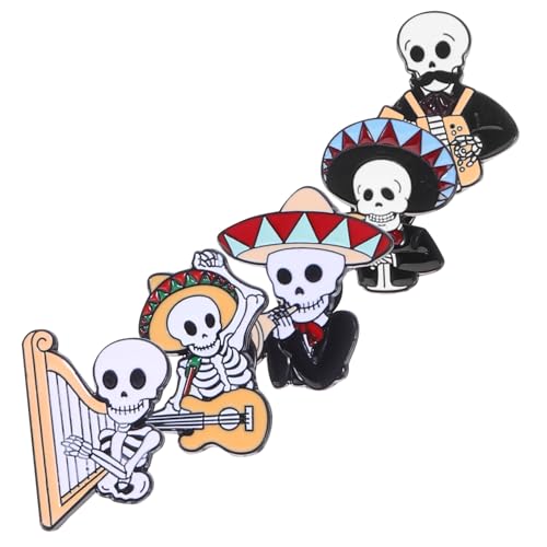 FRCOLOR 5 Stück Schädels Broschen Anstecknadeln für Kleidung Taschen und Hüte Langlebige Vielseitige Accessoires im Mixed Style von FRCOLOR