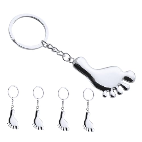 FRCOLOR 5 Stück Teiliges Fußform Schlüsselanhänger Dekorativer Metall Schlüsselring Anhänger Leichte Taschen und Schlüsselanhänger Vielseitig als Fußabdruck Deko für Auto Haus Rucksack von FRCOLOR