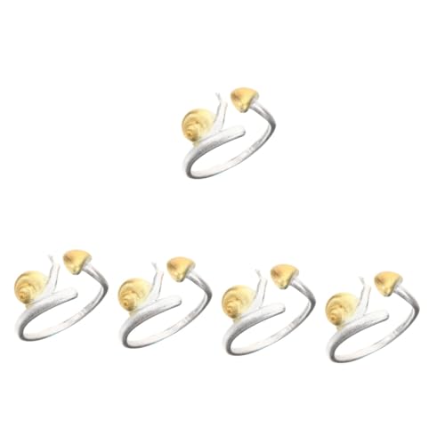 FRCOLOR 5 Stück Verstellbarer Pilzring für Damen Eleganter Ring im Schnecken Design für Hochzeiten Partys Täglichen Gebrauch Modischer Schmuck für Teenager von FRCOLOR