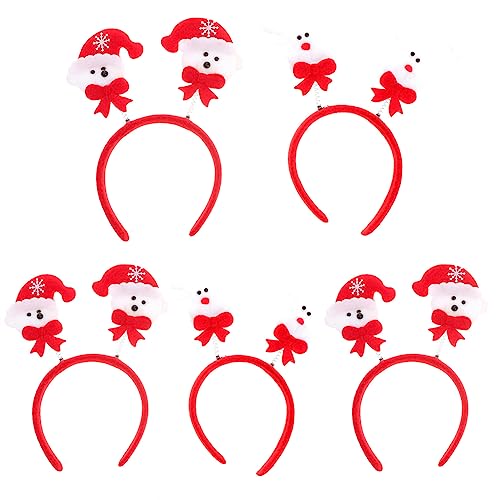 FRCOLOR 5 Stück Weihnachts Haarreifen Weihnachten Stirnbänder Entzückende Nette Santa Schneemann Haarreifen Xmas Party Kopfschmuck von FRCOLOR