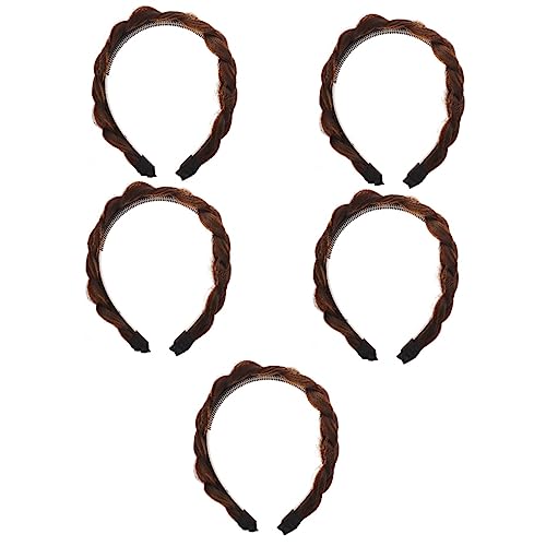 FRCOLOR 5st Geflochtenes Stirnband Haarschmuck Versorgung Dekorative Haarspange Frauen Kopfschmuck Einzigartiges Stirnband Fräulein Pferdeschwanz Fischgrätengeflecht Chemische Faser von FRCOLOR