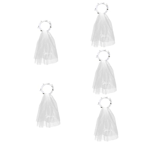 FRCOLOR 5 Stücke Blumenstirnband Brauthochzeitskrone Mesh-gesichtsschleier-kopfstück Mit Weißem Schleier Für Brauthaar-accessoires von FRCOLOR