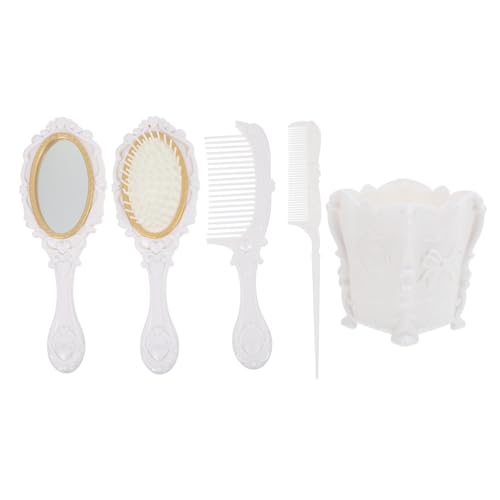 FRCOLOR 5-teiliges Vintage-Handspiegelkamm-Set mit Aufbewahrung, Kosmetik-Set, Kamm, Bürste, Spiegel, Haarstyling-Werkzeug für Frauen FRCOLOR 5-teiliges Vintage-Handspiegelkamm-Set mit Aufbewahrung, Kosmetik-Set, Kamm, Bürste, Spiegel, Haarstyling-Werkzeug für Frauen von FRCOLOR