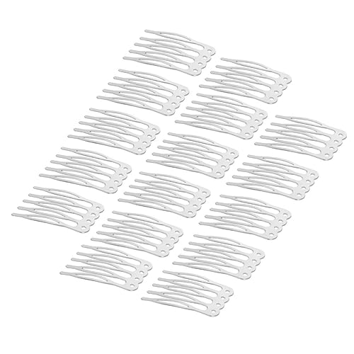 FRCOLOR 50stücke Diy Haarkämme Silber Einfache Steckkämmen Mit Fünf Zähnen Handgefertigte Haar-accessoires Für Frauen Und Mädchen von FRCOLOR
