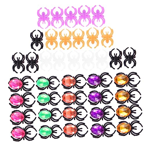 FRCOLOR 50 Stück Halloween Spinnenringe Lustige Party Goodies für Halloween Cosplay Events und Themenfeiern Langlebige Kunststoffringe zur Dekoration für Täglichen Gebrauch von FRCOLOR