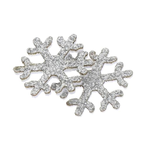 FRCOLOR 50 Stück Schneeflocken Pailletten DIY Haarschmuck Zubehör Silber Glitzernde Haarspangen Patches für Mädchen Basteln und Dekorieren von FRCOLOR
