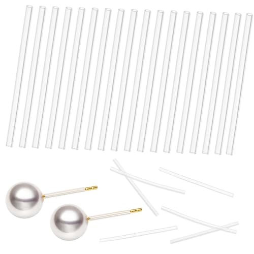 FRCOLOR 50 Stück Transparente Weiche Silikon Allergie Ohrstecker Schutzhülsen Flexibel Langlebig Installieren Ohrlochschoner für Damen und Mädchen von FRCOLOR