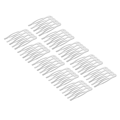 FRCOLOR 50stücke Diy Haarkämme Handgemachte Haaraccessoires Mit Zähnen Für Kreative Frisuren Und Heiratsfrisuren Für Damen Und Mädchen Silber von FRCOLOR