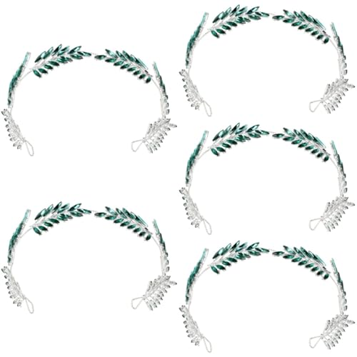 FRCOLOR 5st Blatt-kristall-stirnband Grünes Stirnband Renaissance-accessoires Damen Stirnbänder Grüne Kontaktlinsen Für Die Augen Haarschmuck Für Zubehör Fräulein Legierung von FRCOLOR