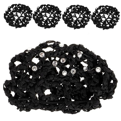 FRCOLOR 5stücke Haarknoten-abdecknetz Haarnetz Für Frauen Krankenschwestern Tänzerinnen Haarknoten-wickel Strass Haar Dutt Abdeckungen Dekorative Haar Netze von FRCOLOR