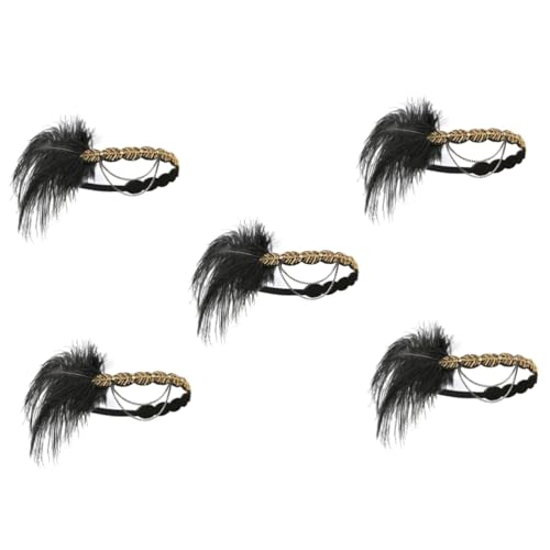 FRCOLOR 5stücke Flapper Haarschmuck Mit Und Federn Vintage Stirnband Für Hochzeiten Und Partys Accessoire Für von FRCOLOR
