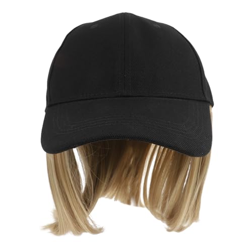 FRCOLOR Perücke Mit Kappe 5st Hut Perücke Fokuhila Perücker The Wig Kopfschmuck Damen Wig Caps Beanie-hut-perücke Mütze Zöpfe Gerader Perückenhut Kurze Gerade Hutperücke Hochtemperaturdraht Yellow von FRCOLOR
