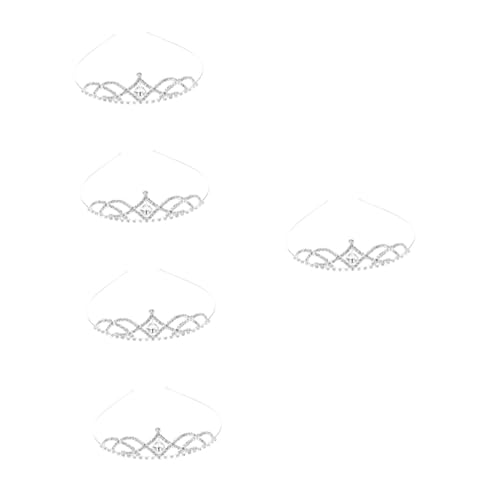 FRCOLOR 5St Krone Stirnband Brautkrone Tiara Hochzeitskopfschmuck für die Braut präsente weihnachten geldgeschenke weihnachten crown haarreifen damen Königin Krone Hochzeitskrone Legierung von FRCOLOR