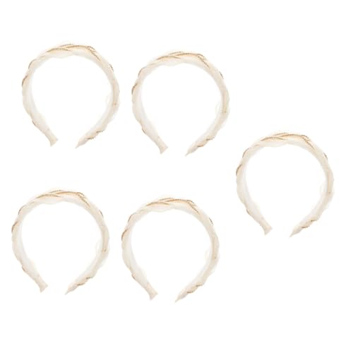 FRCOLOR 5stücke Organza-haarband Mit Strass Für Haaraccessoires Für Hochzeiten Partys Und Besondere Anlässe Komfortable Und Stilvolle Kopfbedeckung Weiß von FRCOLOR