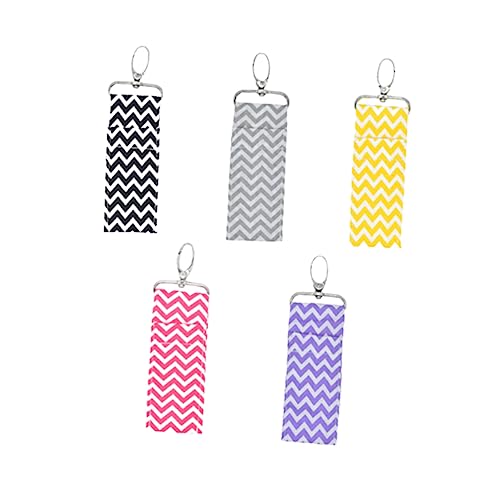 FRCOLOR 5stücke Teiliges Schlüsselanhänger Lipstick Holder Gelb Schwarz Rosy Und Helllila Kreative Lippenbalsam-taschen Für Unterwegs Für Handtasche Rucksack Oder Schlüsselbund von FRCOLOR
