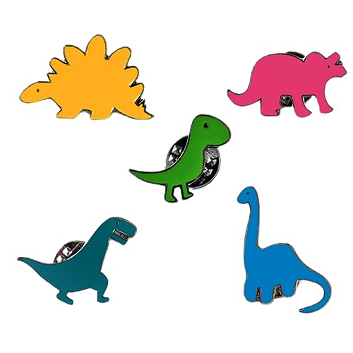 FRCOLOR 5stücke Dinosaurier-anstecker Emaille Broschen Cartoon Revers Pins Für Damen Schmuck Damenaccessoires Modeschmuck Anstecknadel Broschennadel Jubiläumsgeschenke von FRCOLOR