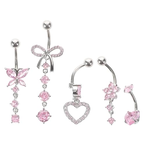 FRCOLOR 5stücke Schmetterling Bauchnabelpiercing Ring Aus Rostfreiem Material Mit Süßen Schleifen Und Baumelnden Zirkonia Für Frauen Für Schwangerschaft Und Körper-schmuck FRCOLOR 5stücke Schmetterling Bauchnabelpiercing Ring Aus Rostfreiem Material Mit Süßen Schleifen Und Baumelnden Zirkonia Für Frauen Für Schwangerschaft Und Körper-schmuck von FRCOLOR