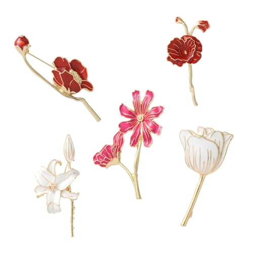FRCOLOR 5Stücke Teiliges Blumenbroschen Für Kleidung Corsage Legierung Für Partys Besondere Anlässe von FRCOLOR