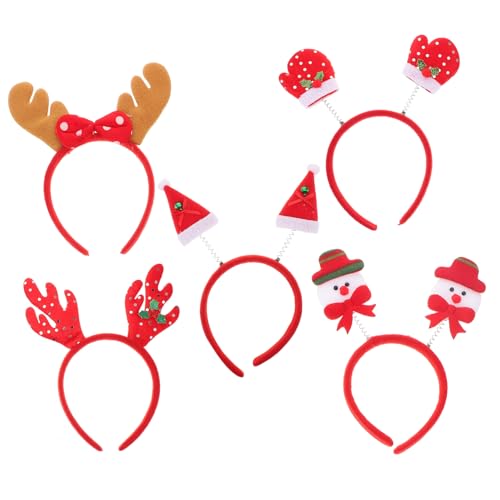 FRCOLOR 5st Dekoratives Stirnband Weihnachtskegelhüte Weihnachtshaarnadel Kopfbedeckung Stirnbänder Haarreif Aus Rentiergeweih Kopfschmuck Für Weihnachtsfeiern Weihnachtsstirnband von FRCOLOR