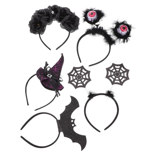 FRCOLOR 5st Halloween-stirnband Haarband Kopfschmuck Für Halloween-partys Hexenkopfschmuck Haar Requisiten Kinderhaare Tragen Bühne Zeigt Kopfschmuck Cosplay-kopfschmuck Black Stoff von FRCOLOR