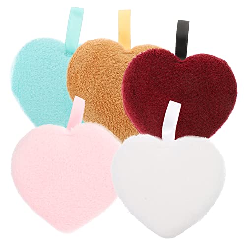 FRCOLOR Gesichtszubehör Reinigungszubehör 5st Herzförmiges Gesichtswasser Spülschwamm Schwämme Bilden Make-up-entferner-pad Mädchen Samt Waschbare Make-up-Pads Reinigungsmittel von FRCOLOR