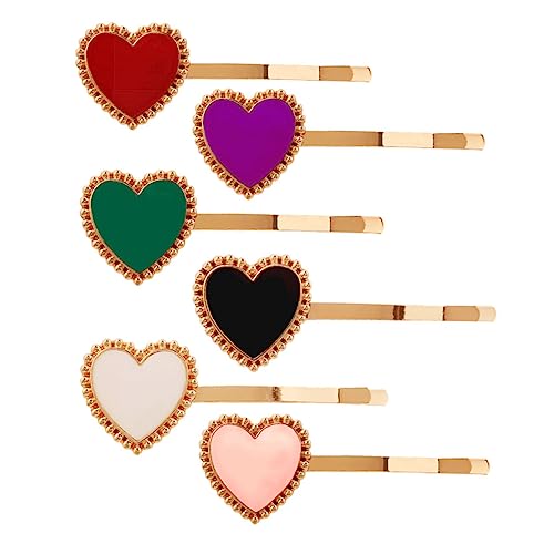 FRCOLOR 5st Herzspange Für Party Aufkleber Für Luftballons Bobby Stift Haarspangen Für Mädchen Glitzersternaufkleber Haarschmuck Mini-haarnadeln Haarnadel Mit Herz von FRCOLOR