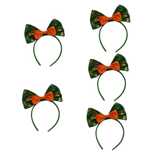 FRCOLOR 5st Klee Stirnband Kleeblatt-kopfbedeckung Patricks Day Haarband Dekorativer Festlicher Kopfschmuck St Patricks Day Stirnband Kopfbeugen Klee Kostüm Plastik Leiner Fräulein Mädchen von FRCOLOR