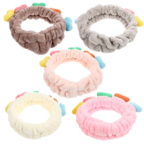 FRCOLOR 5st Plüsch Stirnband Haarschals Für Frauen Haarbänder Für Damen Kopftuch Für Frauen Haargummis Für Frauen Make-up-dusche Damen-stirnband Fräulein Südkorea Baumwolle Mädchen von FRCOLOR