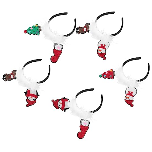 FRCOLOR Festival-stirnband-requisite 5-teiliges Weihnachts-haarband-set Weich Und Flauschig Für Party-kopfschmuck Karneval Und Feiern Zufälliger Stil von FRCOLOR