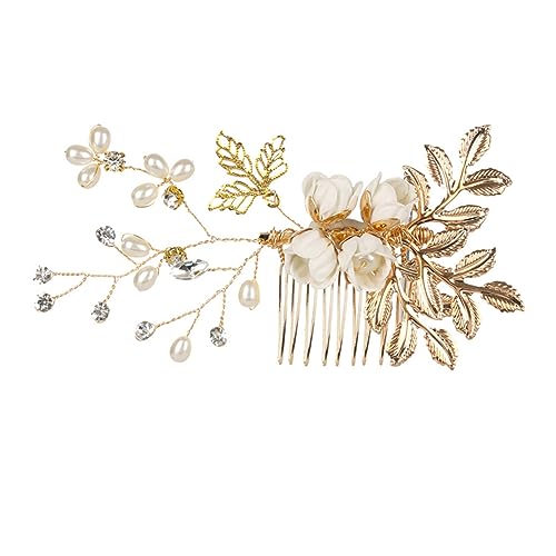 FRCOLOR 5st Tiara Für Die Hochzeit Der Braut Brauthaar Hochzeit Haarkämme Brautkamm Haarschmuck Perlenhaarspangen Braut Haarkamm Hochzeit Kopfschmuck Weiß Strasssteine Stift von FRCOLOR