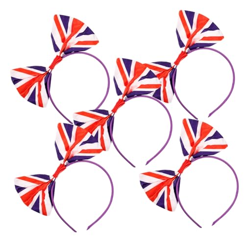FRCOLOR 5stücke Kopfschmuck Mit Britischer Flagge Party Kopfbedeckungsrequisiten Fotorequisite Mit Bowknot Haarreifen Für Feierlichkeiten Maskenkopfschmuck von FRCOLOR