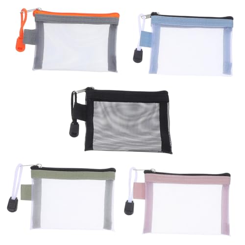 FRCOLOR 5stücke Mini Netz Kosmetiktaschen Mit Reißverschluss Kleine Beutel Für Make-up Hautpflegepinsel Aufbewahrungsbeutel Für Frauen Unterwegs Und Zuhause von FRCOLOR
