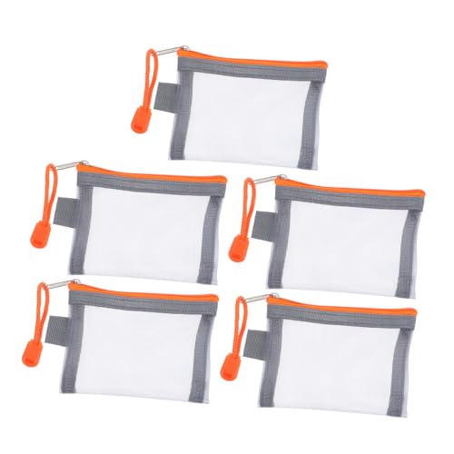 FRCOLOR 5stücke Netztasche Mit Reißverschluss Tragbare Kosmetiktasche Kleine Reise-Make-up-Tasche Lippenstift-Organizer-Tasche Netz-kulturbeutel Für Reisezubehör Münzbörse Mit von FRCOLOR