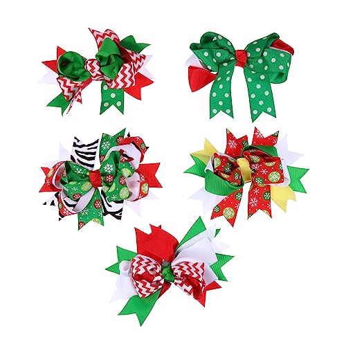 FRCOLOR 5stücke Teiliges Weihnachts-bow Clips Für Mädchen Bunte Haarspangen Mit Schleifen Für Partys Und Besondere Anlässe Für Weihnachten Hochzeiten Und Fotografie von FRCOLOR