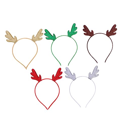 FRCOLOR 5stücke Teiliges Weihnachts-haarreif Mit -rentiergeweih Für Festlichkeiten Cosplay Und Partys Mit Goldenen Und Accessoires Für von FRCOLOR