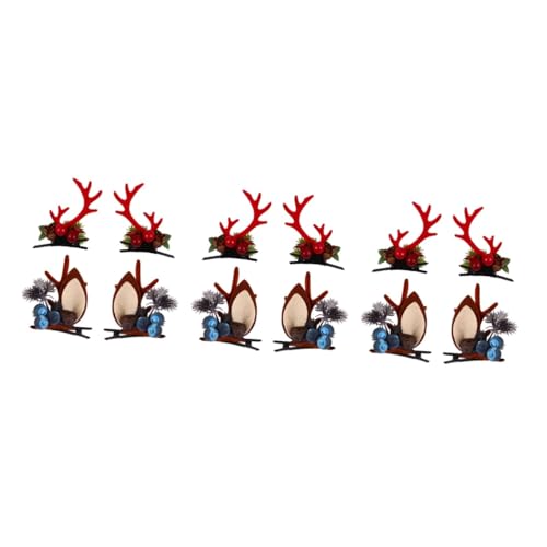 FRCOLOR 6paare Weihnachts Antlers Haarschmuck Lustige Haarclips Für Damen Haaraccessoires Für Und Fotografie Und Einfach Zu Tragen von FRCOLOR