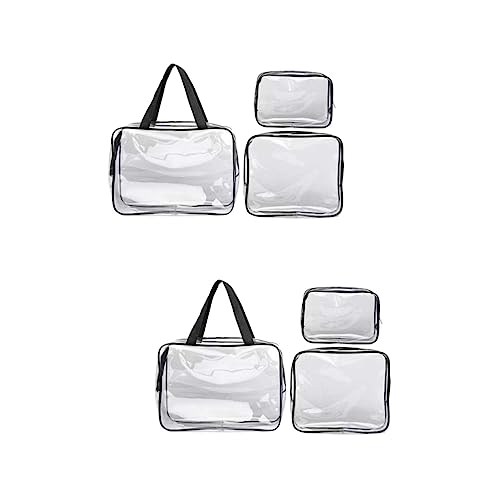 FRCOLOR 6 STK PVC-Aufbewahrungstasche Kosmetiktaschen Airline-konforme Tasche des Flughafens Reisetragetasche Klarer Reise-kulturbeutel Klare Kosmetiktasche Nylon Mädchen Einstellen Bilden von FRCOLOR