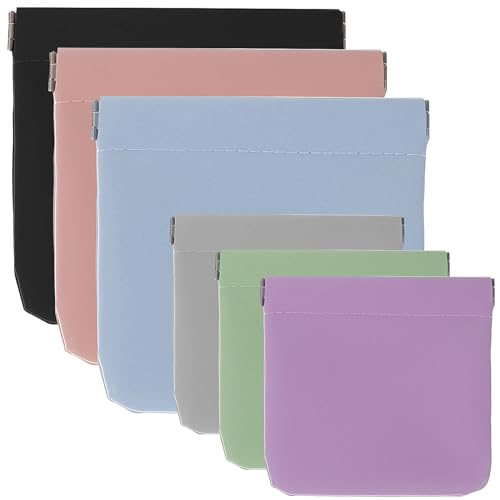 FRCOLOR 6 STK Schrapnellbeutel Kosmetiktaschen Im Taschenformat Kopfhörertasche Aufbewahrungsbeutel Schminktaschen Für Damen Mini-Kosmetiktasche Pu-Leder Geldbörse Bilden Fräulein von FRCOLOR