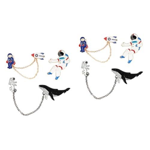 FRCOLOR 6 Sätze Astronauten Brosche Teiliges Japanisches Cartoon Design Hochwertige Legierung für Kleidung Schals Hüte Festliche Verzierungen für Weihnachten Partys von FRCOLOR