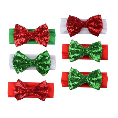 FRCOLOR 6 Stk Bowknot-stirnbänder Für Babys Knoten Kopf Wickeln Baby Baby- Weihnachtsbaby-stirnband Mit Schleife Weihnachtsstirnband Für Babymädchen Baby-turban Kind Haar Zubehör von FRCOLOR