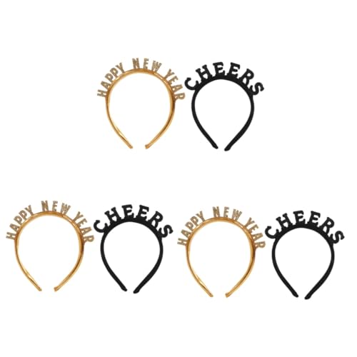 FRCOLOR 6 Stk Frohes neues Stirnband Haarschmuck für das neue Jahr Kopfbedeckungen für Weihnachtsfeiern stutzenhalter kopfschmuck weihnachtsdeko Partyzubehör Kopfbedeckungsstütze Plastik von FRCOLOR
