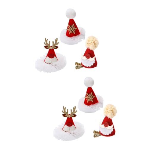 FRCOLOR 6stücke Weihnachtsmütze Haarspangen Mit Glitzer Und Alligatorclips Festliche Haarschmuck Für Junge Mädchen Und Erwachsene Für Weihnachten Und Partys von FRCOLOR