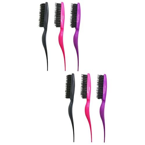 FRCOLOR Lockenbürste Haarschmuck 6 Stk Mini-haarbürste Kopfhautkamm Styling-haarbürste Mini-kamm Massagekamm Kamm Für Lockiges Haar Mini-haarkamm Massagebürste Bürstenkopf Wolle Curl Brush von FRCOLOR